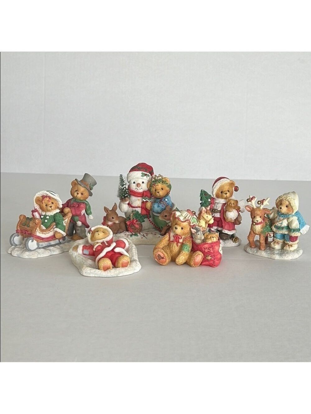 Enesco Cherished Teddies Figurines Christmas Set of Six Retired Special Edition